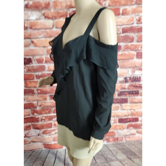 INC Black Ruffled Blouse NWT - Picture 4 of 5